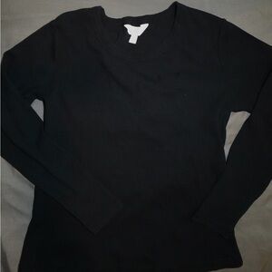 Market & Spruce Black Long Sleeve Top